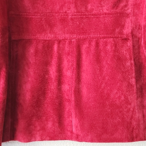 Red Suede Leather Jacket - Picture 6 of 10